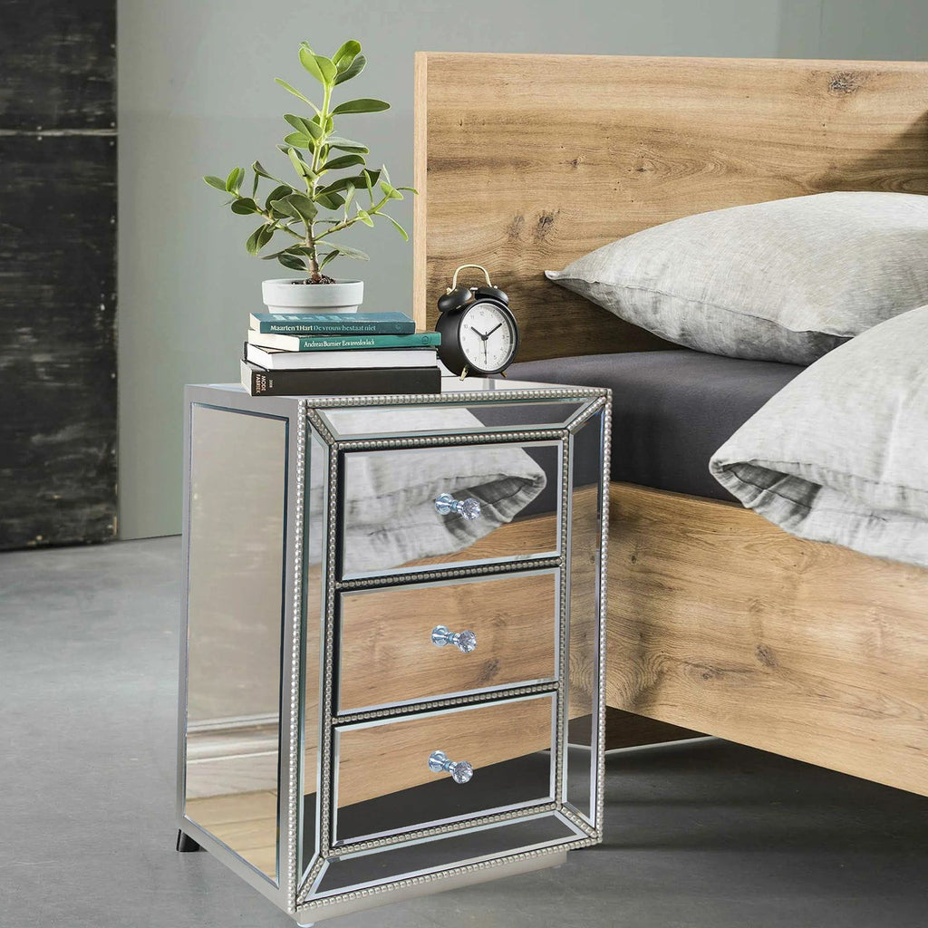 Mirrored nightstand clearance home goods