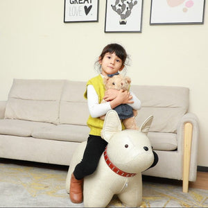 AUA CROWN HOME DECOR FURNITURE STORE EIEIOON WHITE ADORABLE BABY DOG OTTOMAN