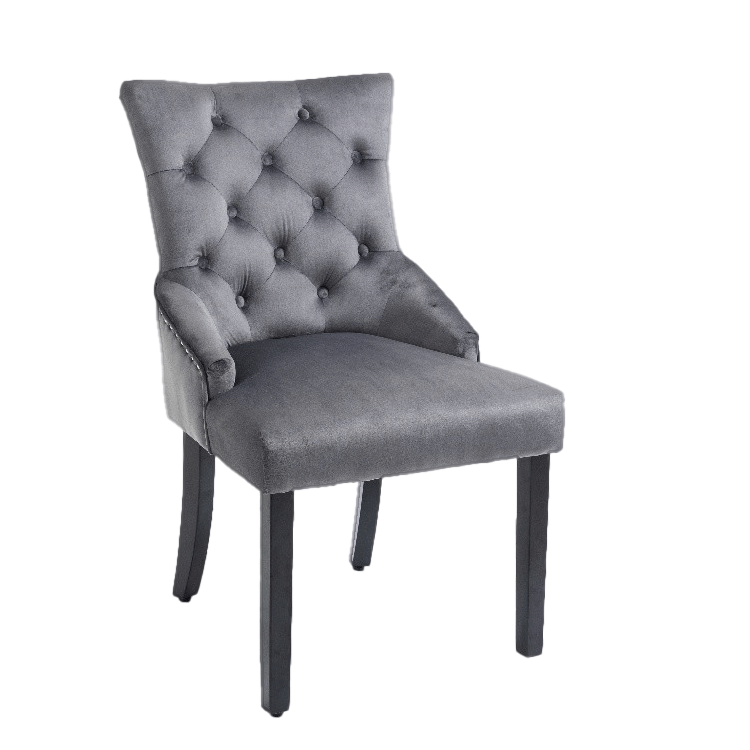 GREY SUPERIOR PRINCESS DINING CHAIR SET OF 2 AUA CROWN HOME
